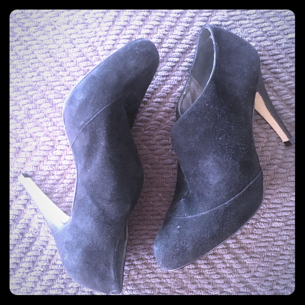 Banana Republic Black Suede Booties.